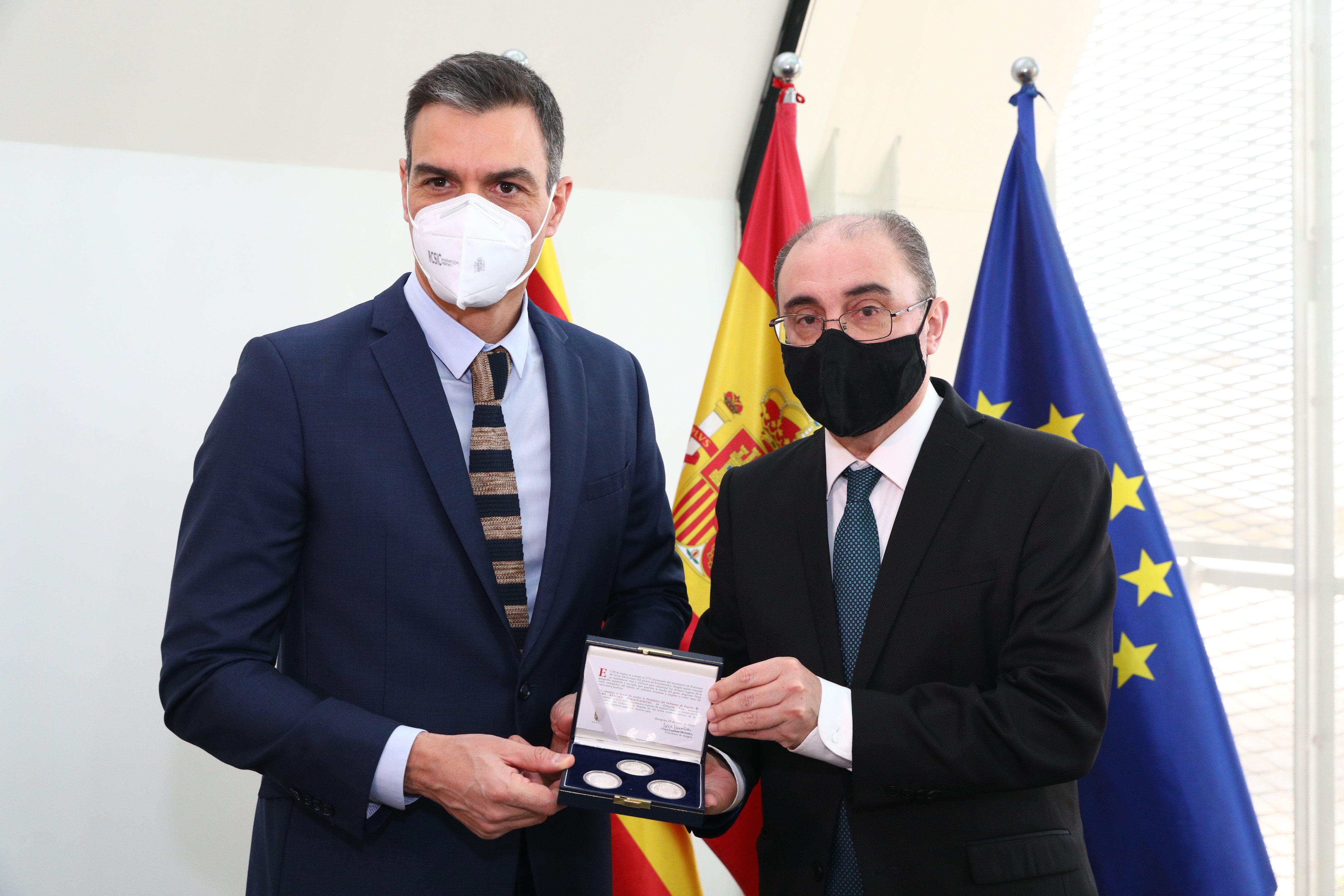 Pedro Sánchez confía en la capacidad de Aragón para gestionar los fondos europeos Pedro Sánchez confía en la capacidad de Aragón para gestionar los fondos europeos