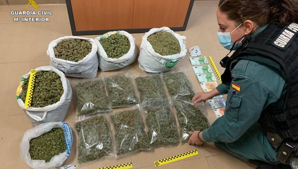Parte de la droga decomisada
