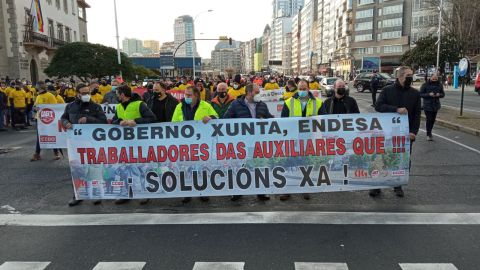 Protesta de los trabajadores de Endesa y Gamesa