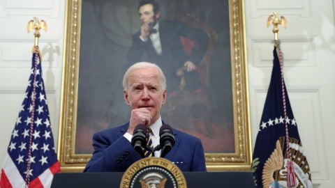 El presidente de los Estados Unidos, Joe Biden, durante un discurso