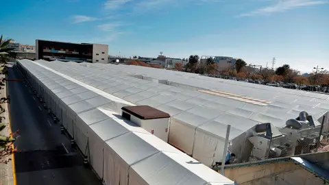 El hospital de campaña de la provincia de Valencia, anexo al Hospital La Fe El hospital de campaña de la provincia de Valencia, anexo al Hospital La Fe