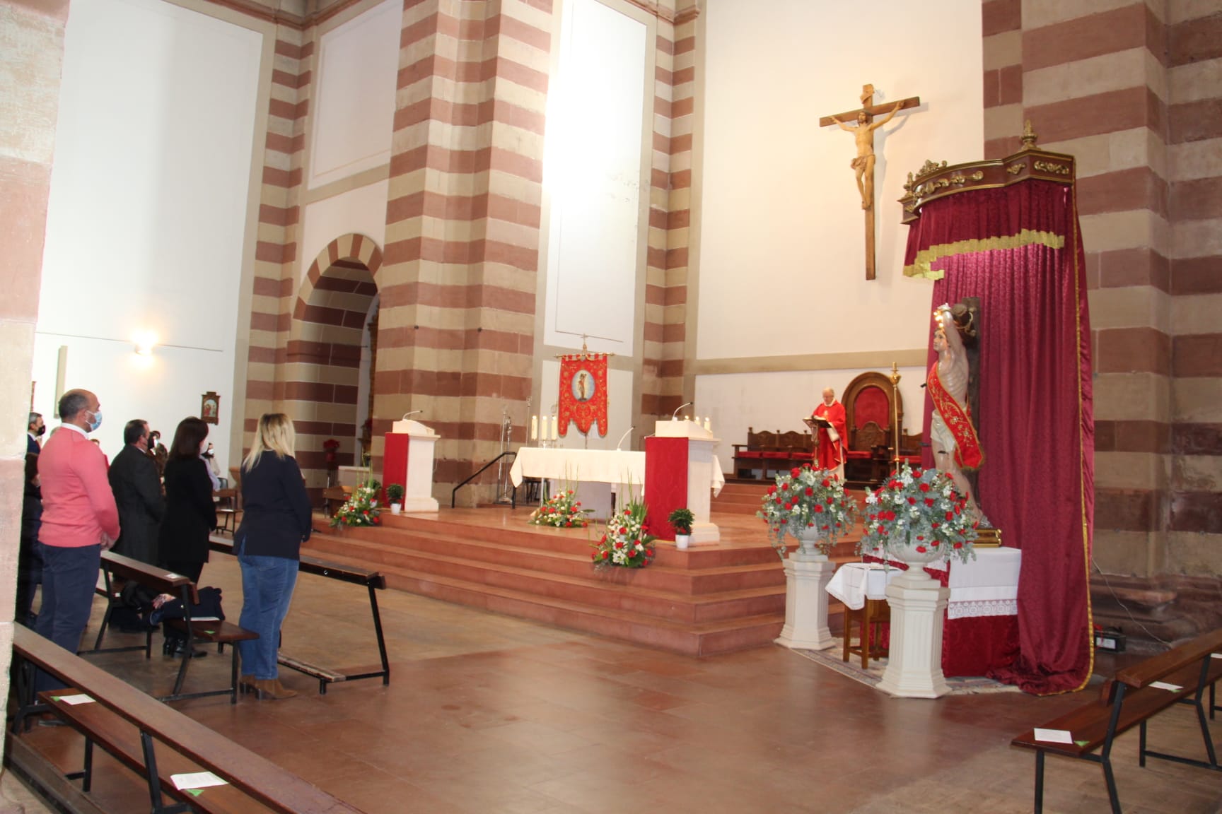 Celebrado San Sebastián sólo con actos religiosos en la parroquia Celebrado San Sebastián sólo con actos religiosos en la parroquia
