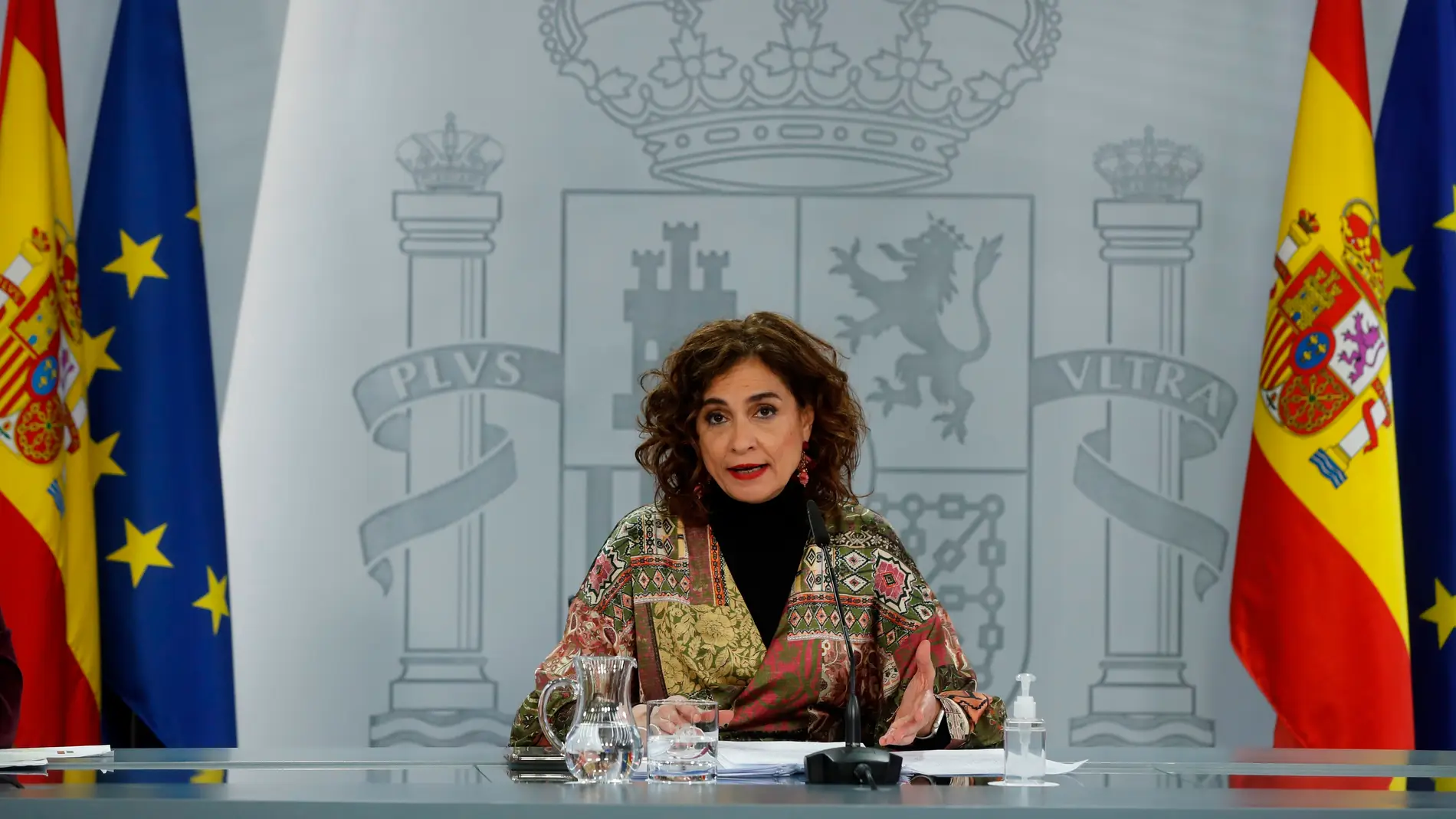 María Jesús Montero, portavoz del Gobierno, en una rueda de prensa.