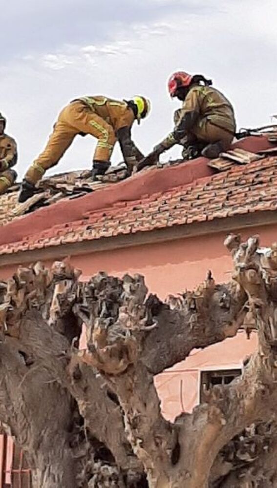Detalle de la actuación de los bomberos en Catral