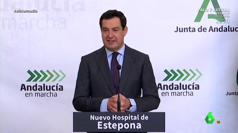 La met&aacute;fora de Juanma Moreno sobre la desescalada: "Es como los antibi&oacute;ticos, ha que tomarlos aunque los s&iacute;ntomas mejoren"