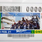 La ONCE dedica su cupón del sábado 13 de febrero al Carnaval Romano de Mérida