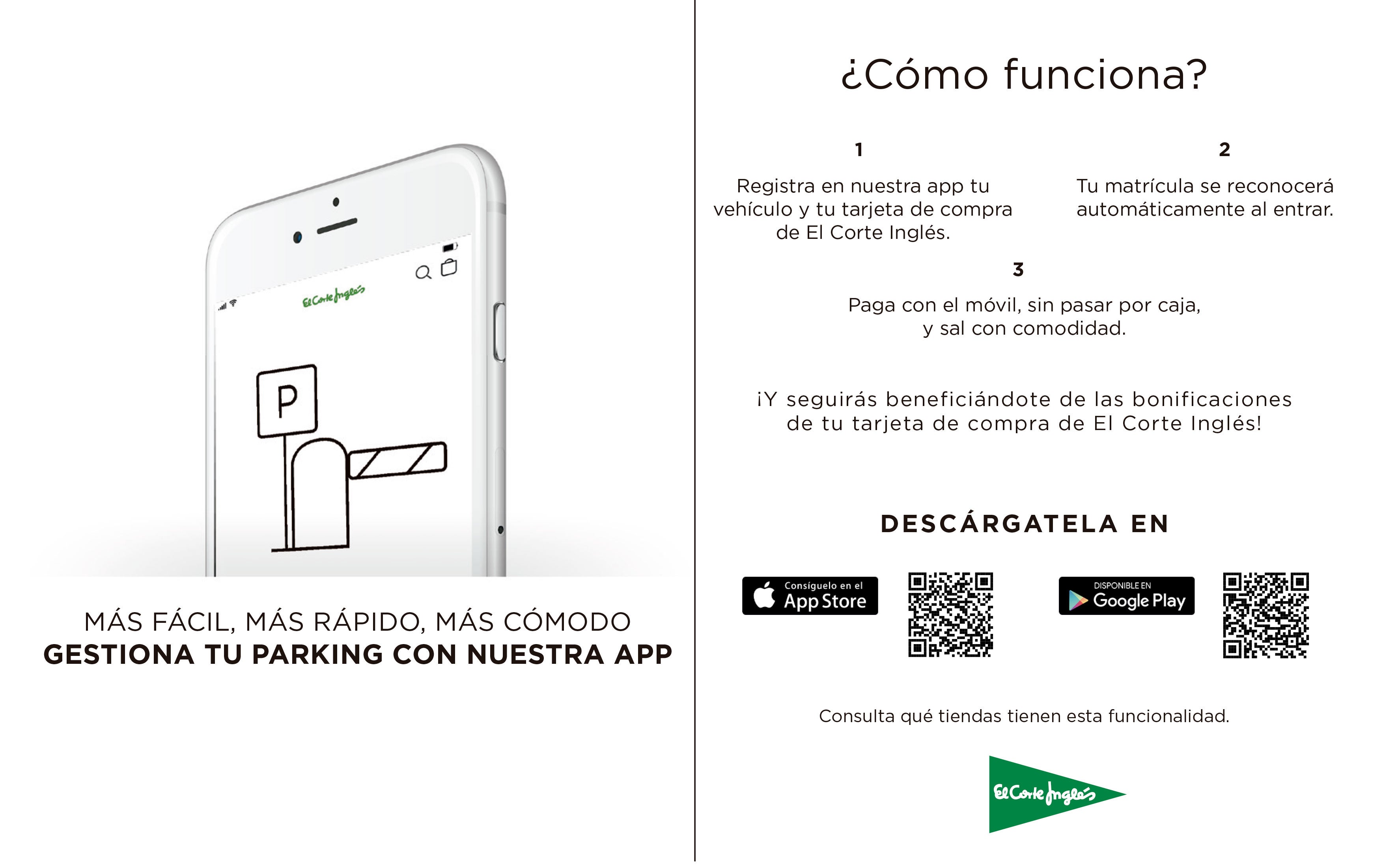 El Corte Inglés integra en su app el pago del parking sin pasar por el cajero El Corte Inglés integra en su app el pago del parking sin pasar por el cajero