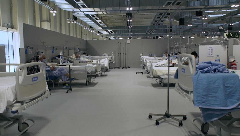 Interior de uno de los boxes que forman el hospital