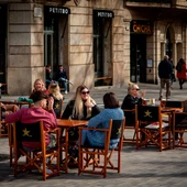 Aspecto de una terraza de un bar en el centro de Barcelona. Aspecto de una terraza de un bar en el centro de Barcelona.