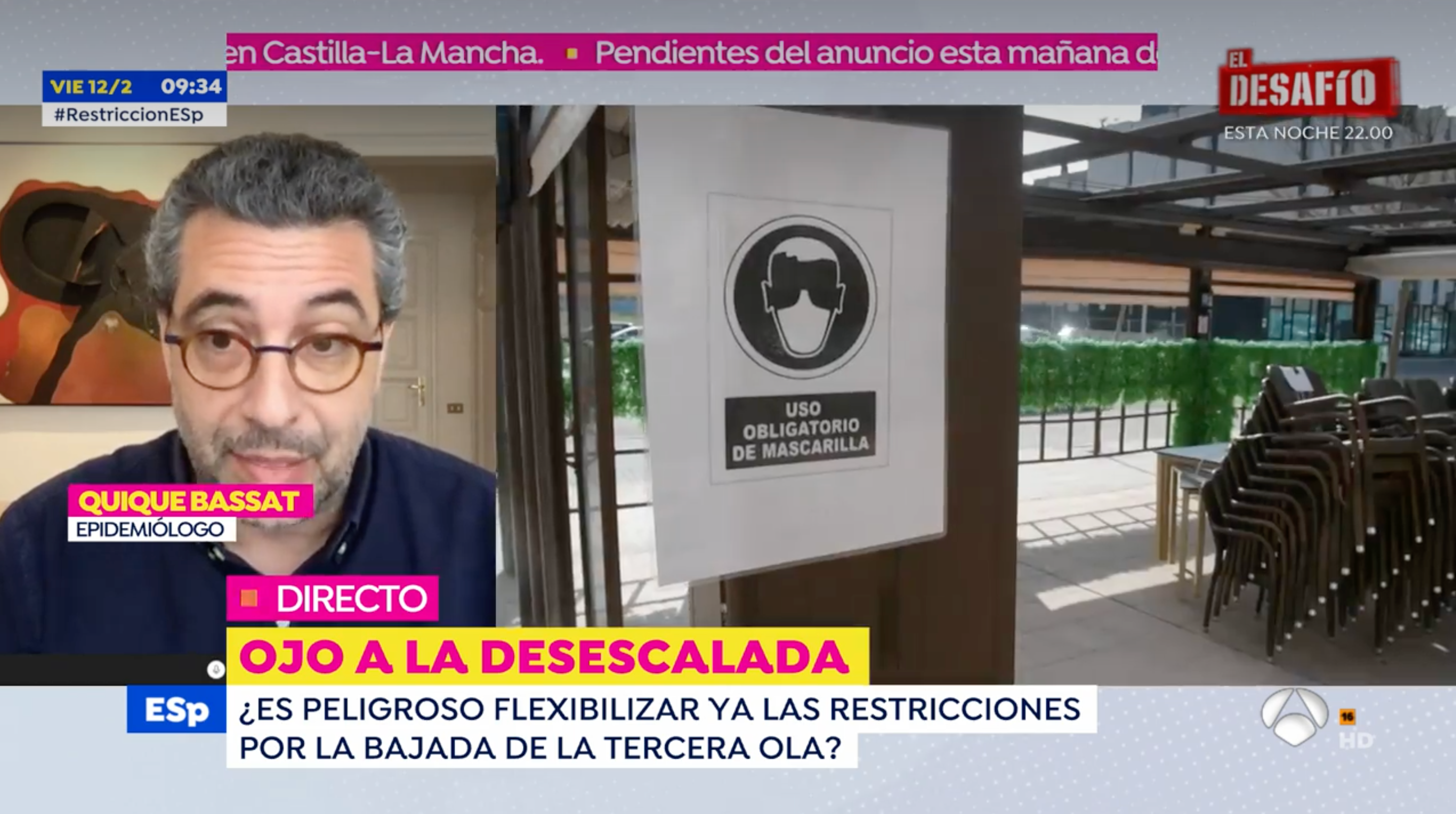 El epidemiólogo Quique Bassat alerta de las consecuencias de desescalar a una velocidad "que no toca" El epidemiólogo Quique Bassat alerta de las consecuencias de desescalar a una velocidad "que no toca"