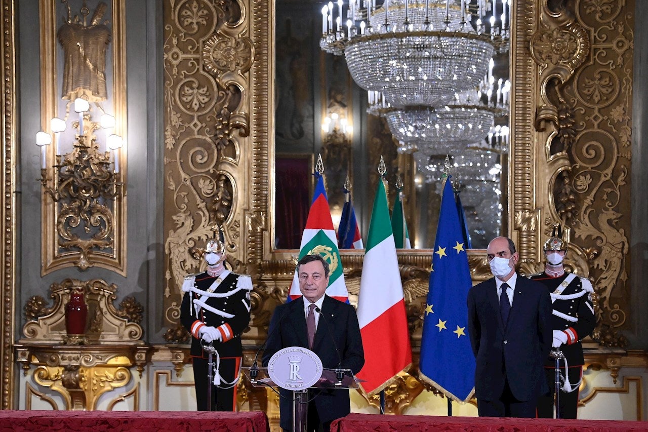 Draghi forma gobierno en Italia con un gabinete técnico y político Draghi forma gobierno en Italia con un gabinete técnico y político