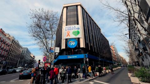 La sede del Partido Popular en la calle Génova.