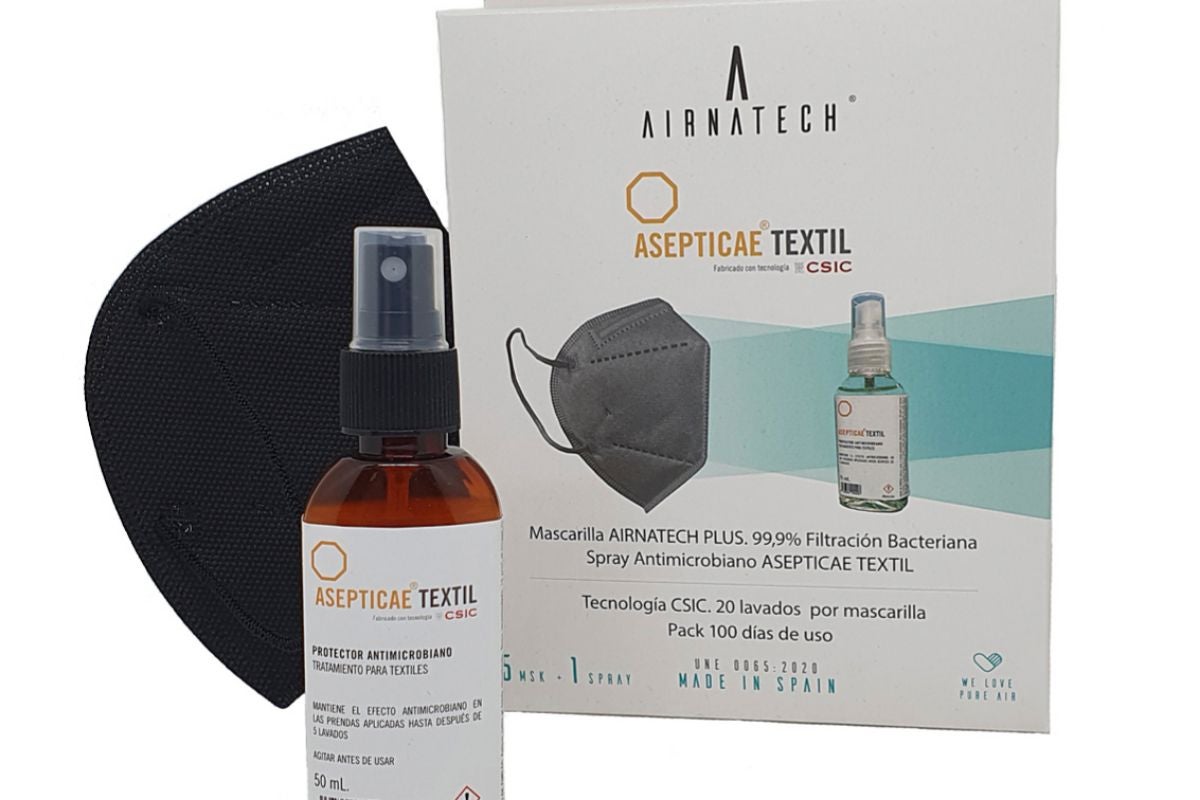 Grupo Airnatech lanza al mercado el nuevo pack compuesto de mascarilla y spray antimicrobiano Grupo Airnatech lanza al mercado el nuevo pack compuesto de mascarilla y spray antimicrobiano