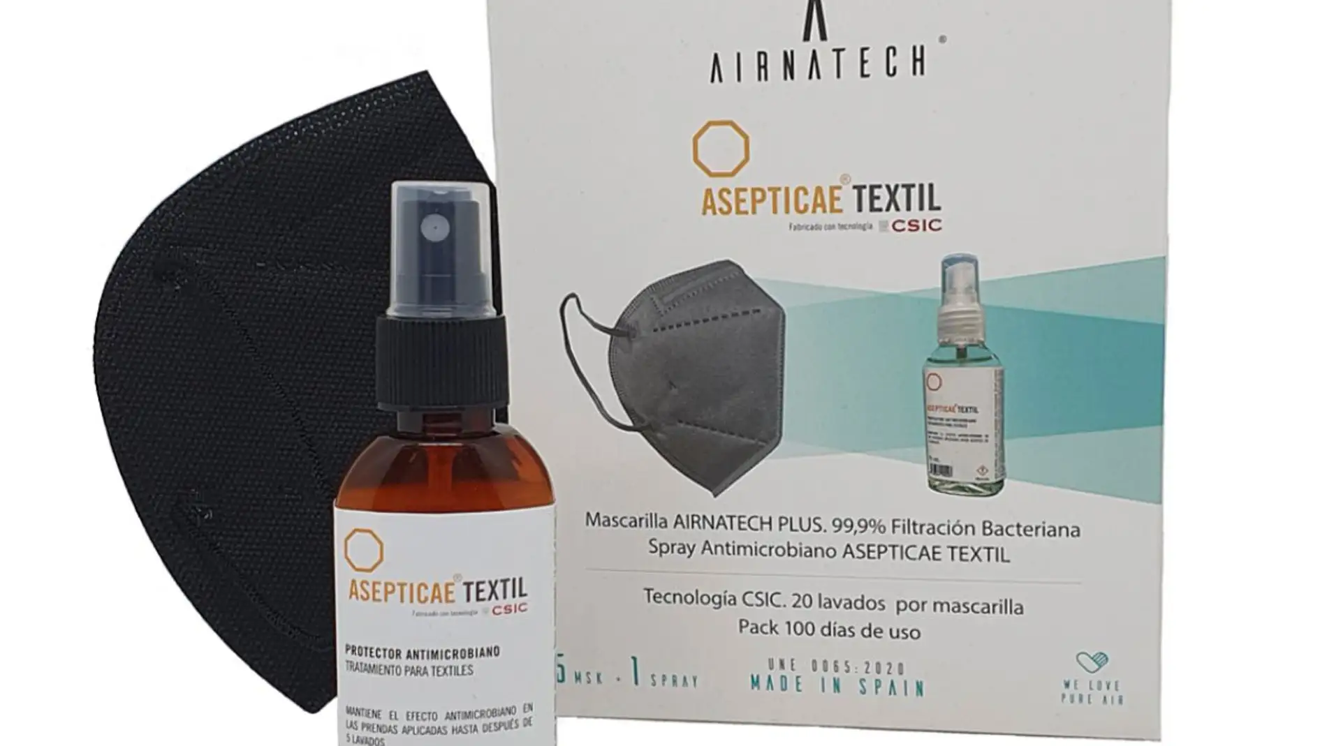 Grupo Airnatech lanza al mercado el nuevo pack compuesto de mascarilla y spray antimicrobiano