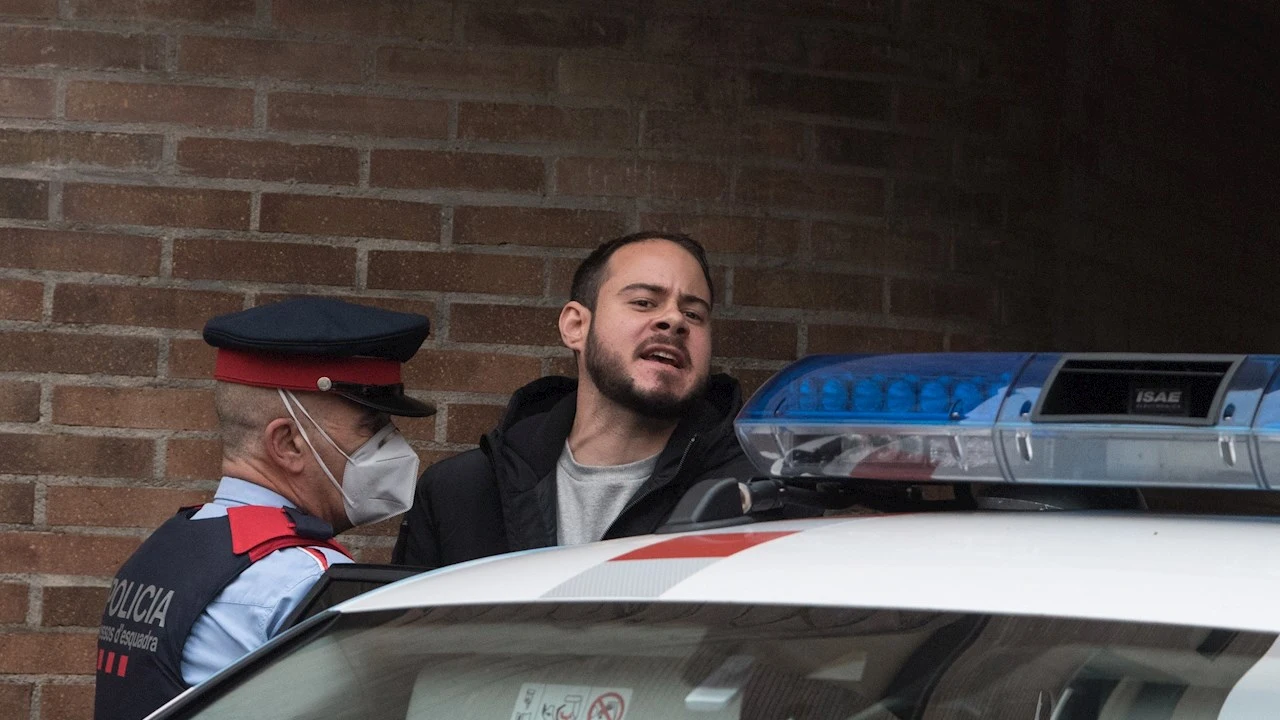 El rapero Pablo Hasel en el momento de su detención