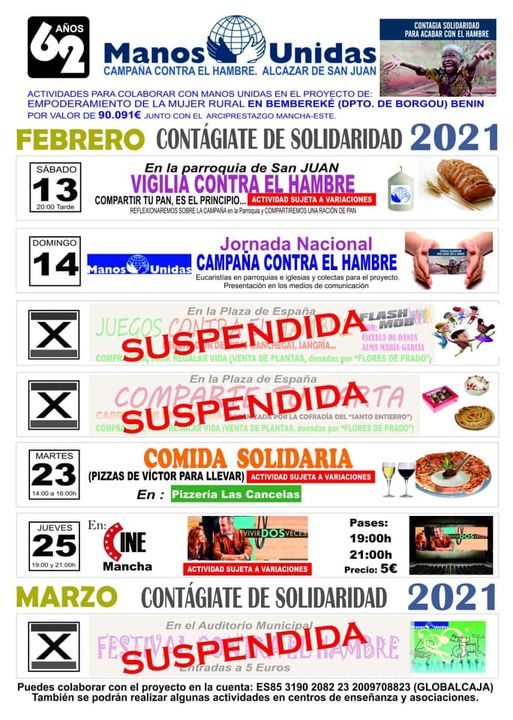 Manos Unidas presenta su campaña 2021 en el Arciprestazgo Mancha-Norte Manos Unidas presenta su campaña 2021 en el Arciprestazgo Mancha-Norte