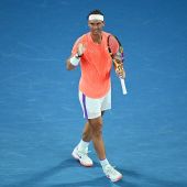 Rafa Nadal durante el partido de cuartos de final del Open de Australia