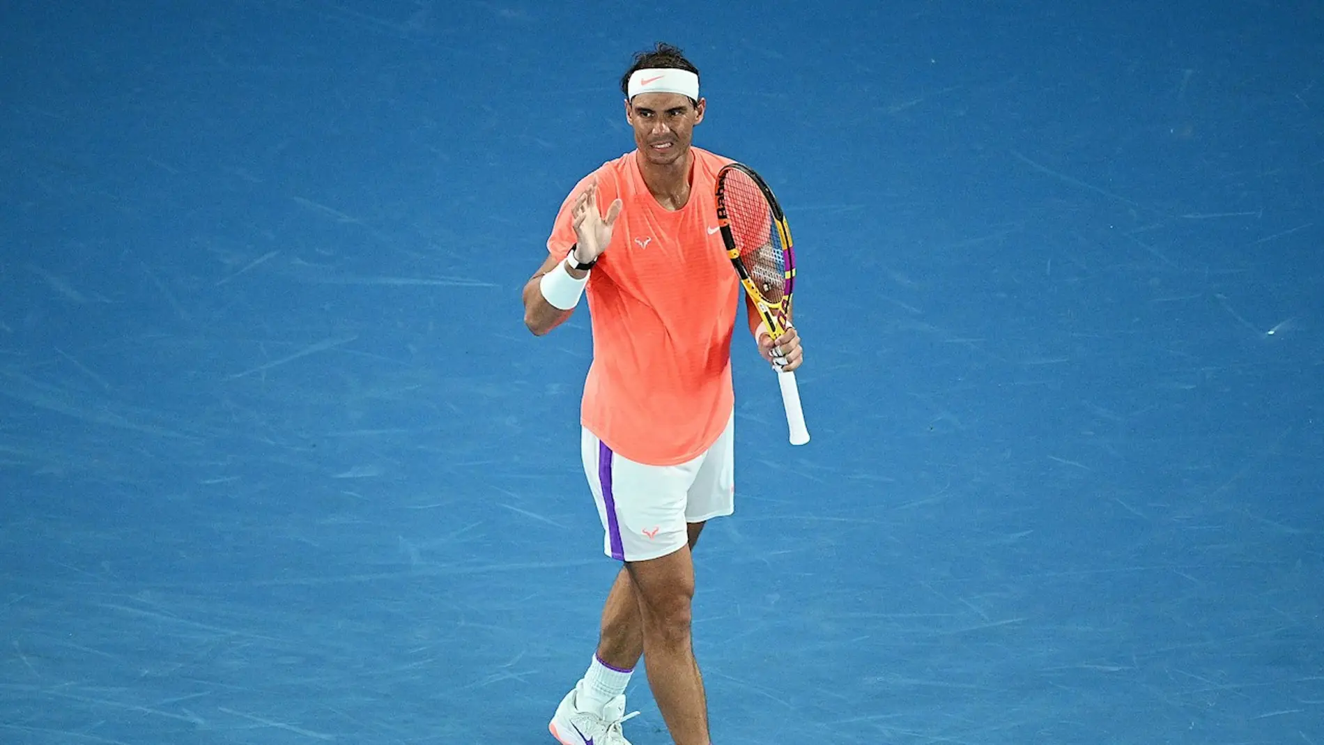 Rafa Nadal durante el partido de cuartos de final del Open de Australia