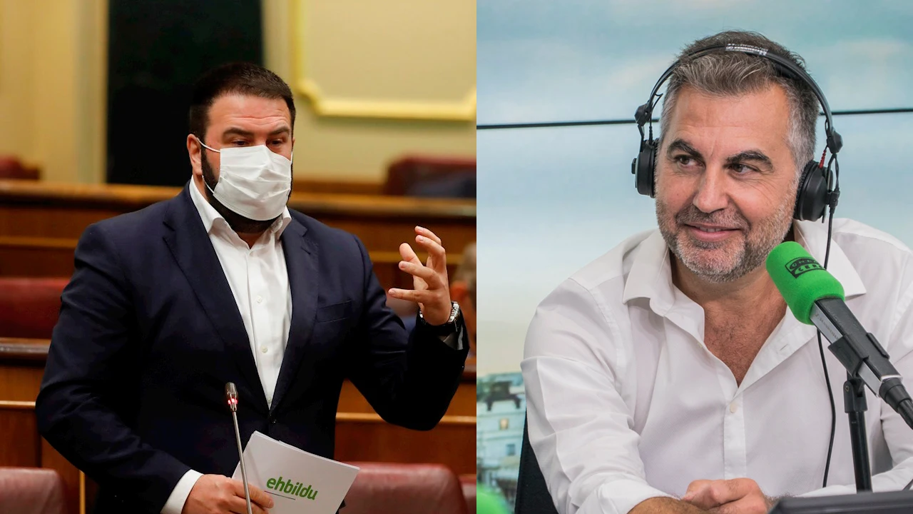 El diputado de Bildu Jon Iñarritu y Carlos Alsina El diputado de Bildu Jon Iñarritu y Carlos Alsina