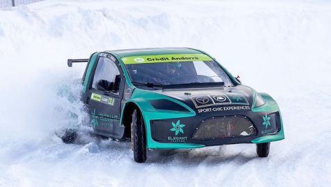 Jos&eacute; Antonio Su&aacute;rez, 'Cohete', en una prueba sobre hielo en Andorra.