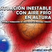 Proyecto Mastral informa que el aire frío en altura puede crear una DANA la próxima semana 