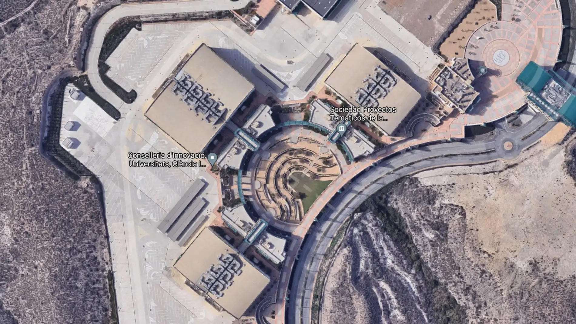 Vista aérea de la Ciudad de la Luz, hoy sede de Distrito Digital