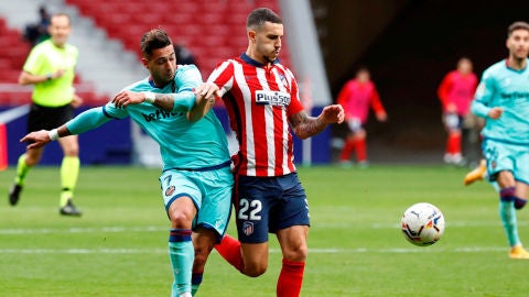 El Atl&eacute;tico del Madrid durante el partido frente al Levante