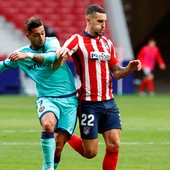 El Atlético del Madrid durante el partido frente al Levante El Atlético del Madrid durante el partido frente al Levante