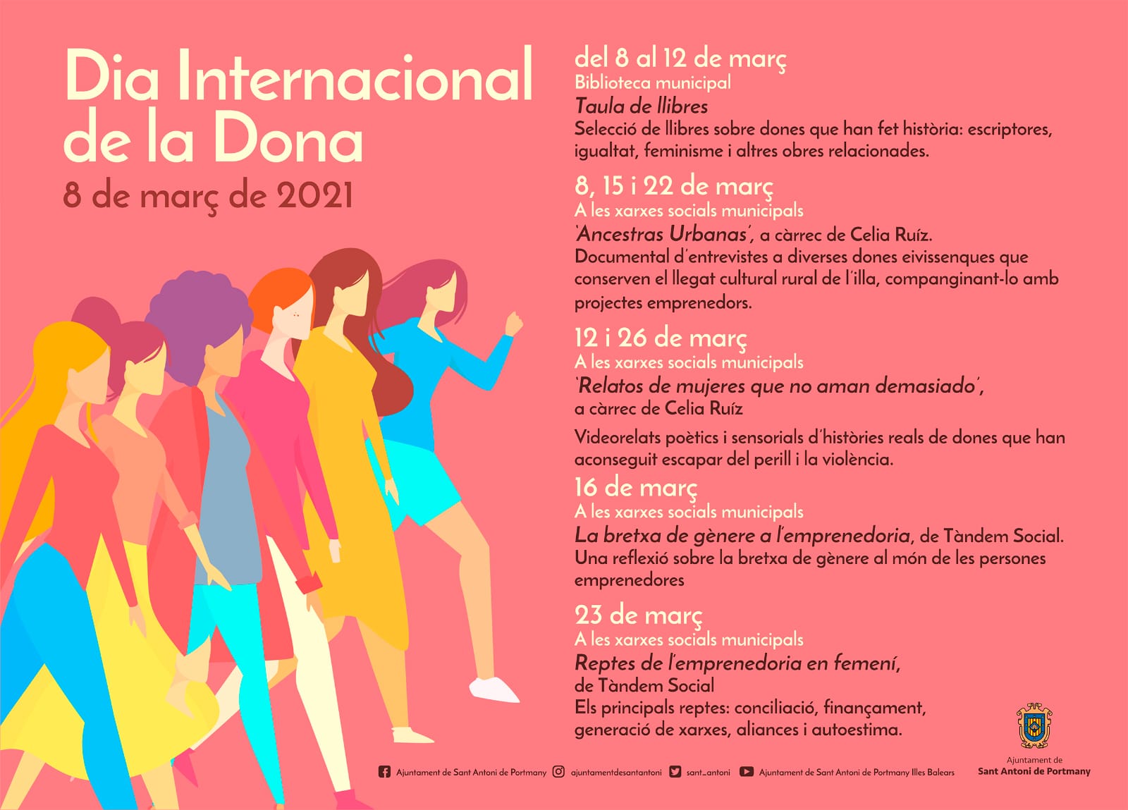 Literatura, documentales y actividades on line en el 8M del Ayuntamiento de Sant Antoni Literatura, documentales y actividades on line en el 8M del Ayuntamiento de Sant Antoni