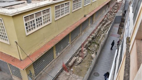 Excavaciones arqueol&oacute;gicas junto al Mercado Central de Elche.