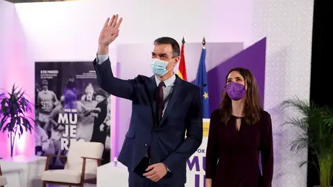 El presidente del Gobierno, Pedro Sánchez, y la ministra de Igualdad, Irene Montero, en una imagen de archivo El presidente del Gobierno, Pedro Sánchez, y la ministra de Igualdad, Irene Montero