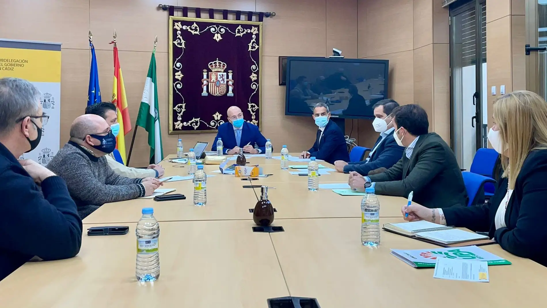 Instantes de la reunión en la Subdelegación del Gobierno de Cádiz