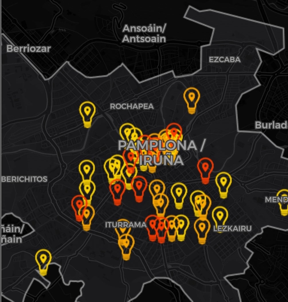 Un "Mapa del miedo" identifica los lugares más inseguros en Pamplona para las mujeres Un "Mapa del miedo" identifica los lugares más inseguros en Pamplona para las mujeres