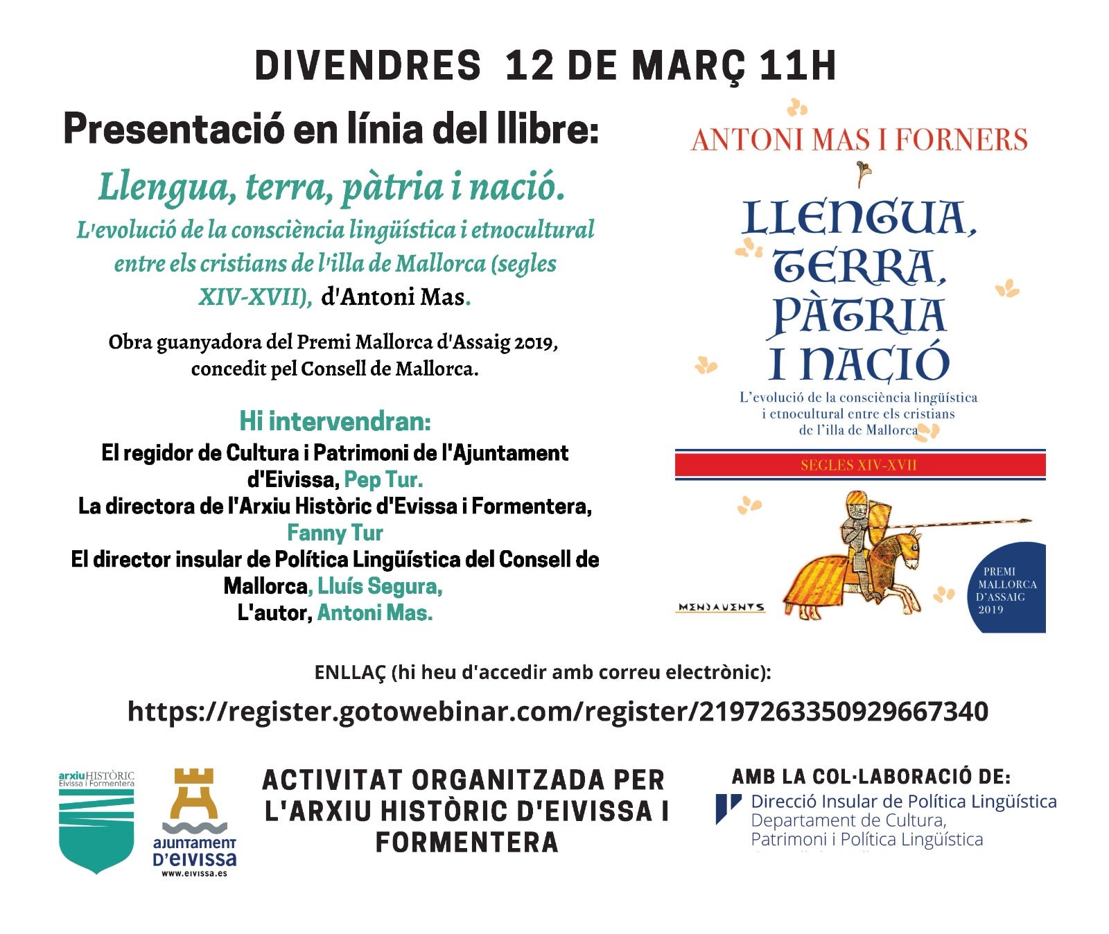 El Ayuntamiento de Ibiza presenta el último libro de Antoni Mas El Ayuntamiento de Ibiza presenta el último libro de Antoni Mas