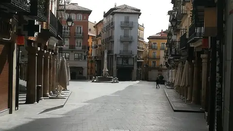 La Plaza del Torico vacía durante los primeros días del estado de alarma Plaza del Torico