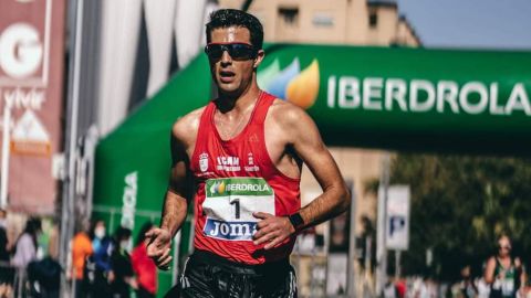 Miguel Ángel López en el Campeonato de España de 20km marcha celebrado en Murcia