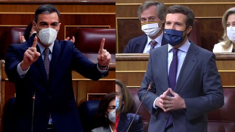 Pedro S&aacute;nchez y Pablo Casado en el Congreso
