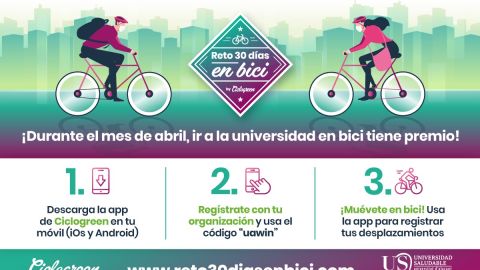 Cartel &#39;Reto 30 días&#39; en bici