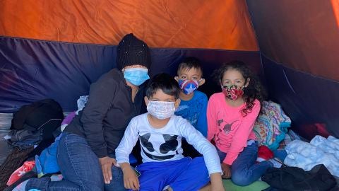 Migrantes en la frontera de Tijuana