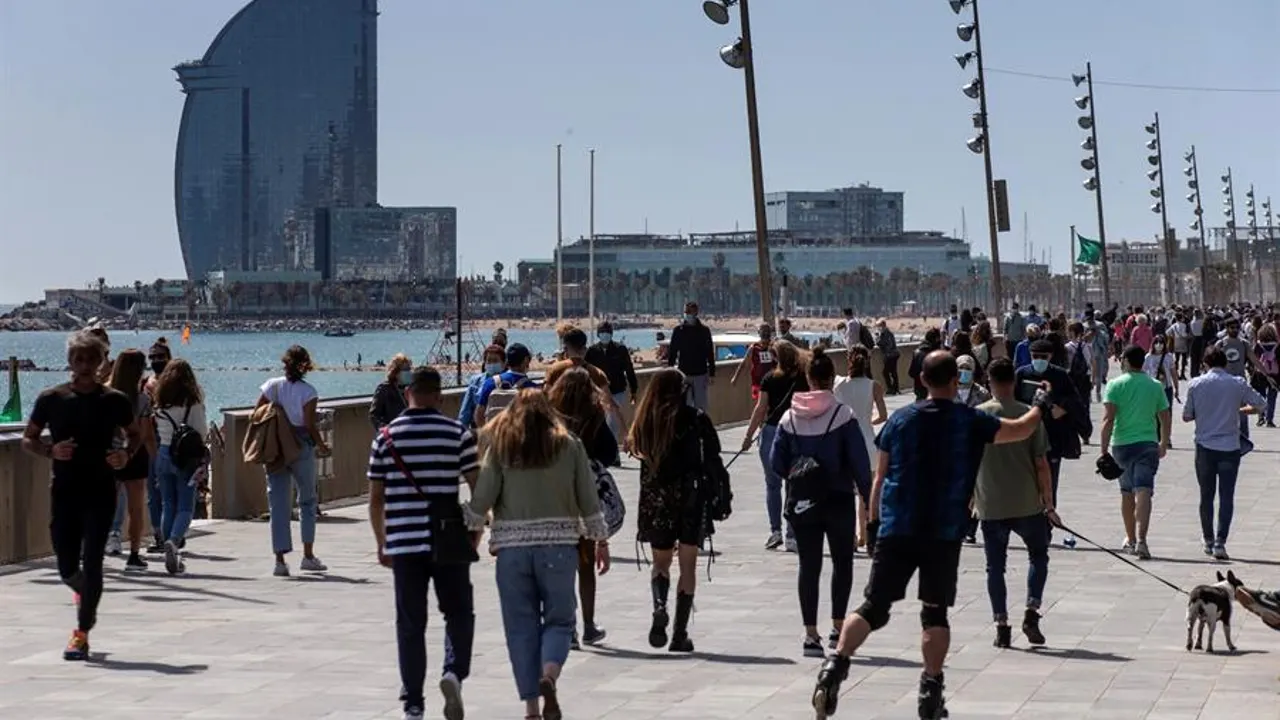 Vista de la playa de la Barceloneta