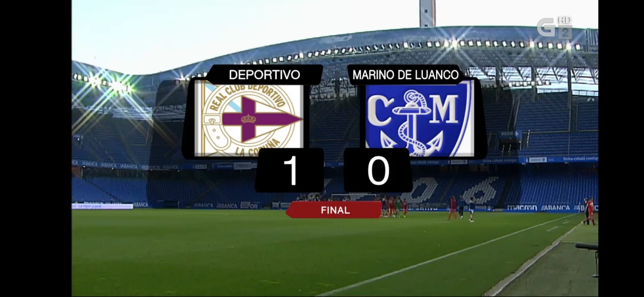 1-0: La victoria del Deportivo sobre el Marino tuvo una audiencia de 34.000 espectadores en la TVG2 1-0: La victoria del Deportivo sobre el Marino tuvo una audiencia de 34.000 espectadores en la TVG2