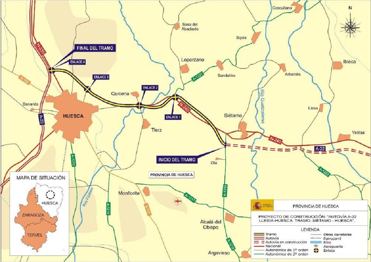 El Mitma aprueba el sobrecoste para el último tramo de la autovía Huesca-Lérida El Mitma aprueba el sobrecoste para el último tramo de la autovía Huesca-Lérida
