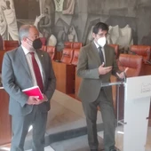 Julián Garde y José Manuel Caballero durante la rueda de prensa Julián Garde y José Manuel Caballero durante la rueda de prensa