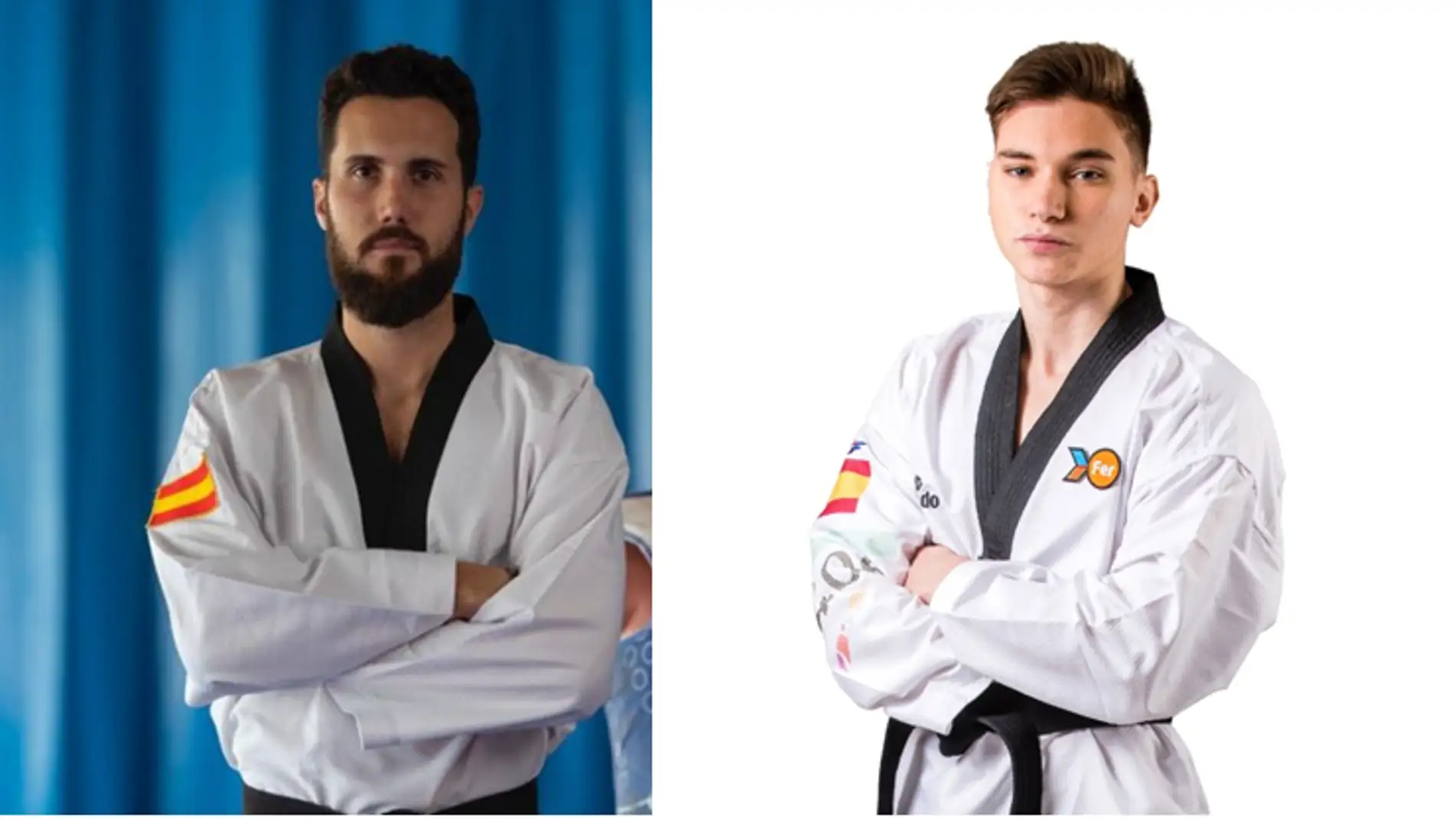 Los ilicitanos Raúl Martínez Hugo Arillo compiten en el Europeo de taekwondo.