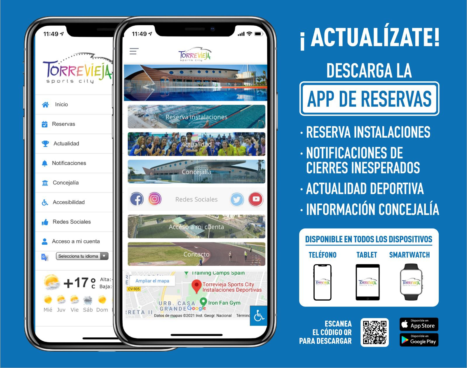 La concejalía de Deportes apuesta por la innovación al crear una aplicación móvil, gratuita, multidioma, totalmente accesible y para todos los dispositivos iOS y Android La concejalía de Deportes apuesta por la innovación al crear una aplicación móvil, gratuita, multidioma, totalmente accesible y para todos los dispositivos iOS y Android