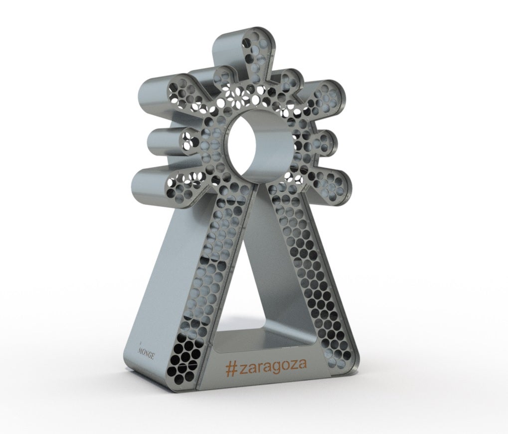 Un icono floral para Zaragoza con la silueta de la Virgen del Pilar Un icono floral para Zaragoza con la silueta de la Virgen del Pilar