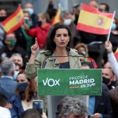 La candidata de Vox a las elecciones del 4M en Madrid, Rocío Monasterio, en un acto de campaña