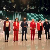 Los candidatos a la presidencia de la Comunidad de Madrid minutos previos al debate
