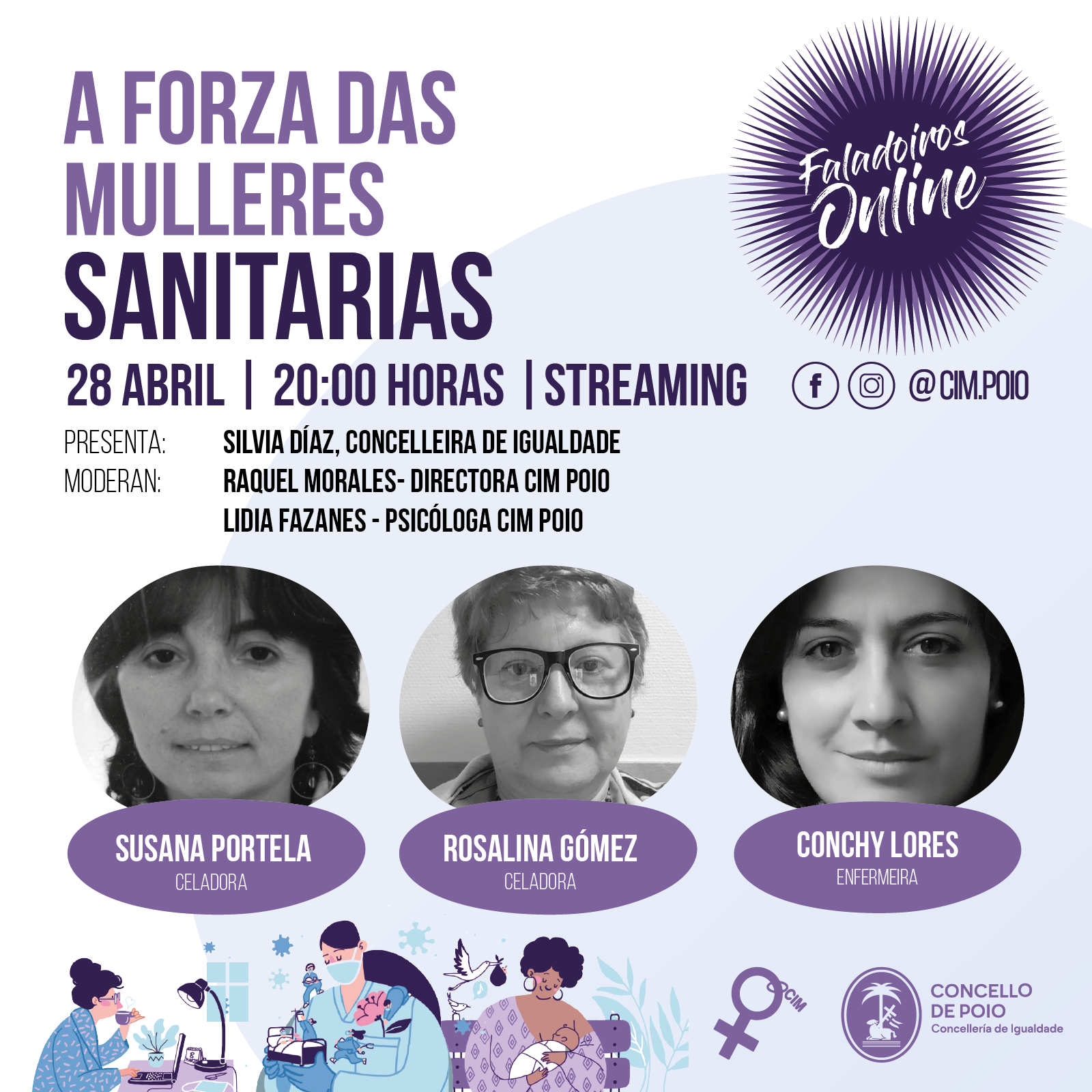 “A Forza das Mulleres: Sanitarias”, un novo faladoiro da concellaría de Igualdade de Poio “A Forza das Mulleres: Sanitarias”, un novo faladoiro da concellaría de Igualdade de Poio
