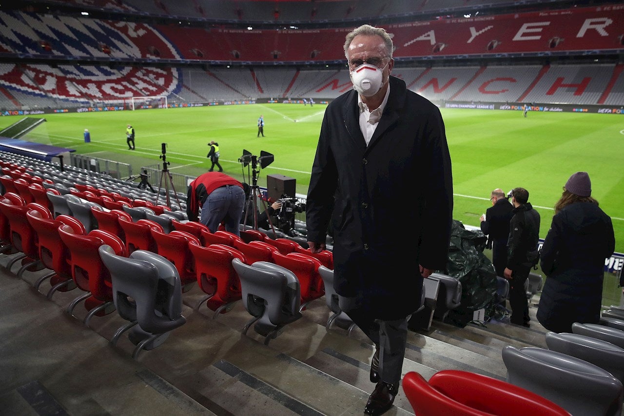 Rummenigge tiende la mano a Florentino Pérez tras el fracaso de la Superliga Rummenigge tiende la mano a Florentino Pérez tras el fracaso de la Superliga